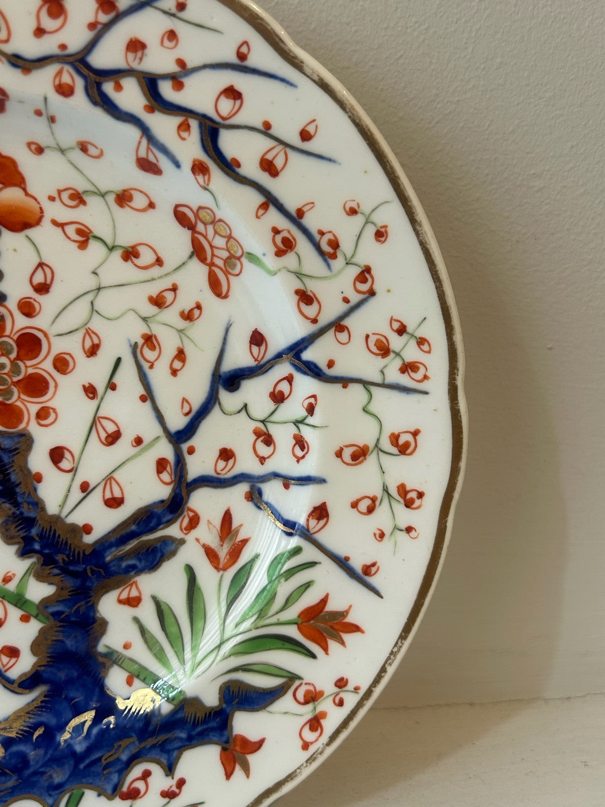 Georgian Derby Imari Partridge Pattern Cabinet Plate Cobalt Iron Red Gilt 20cm3