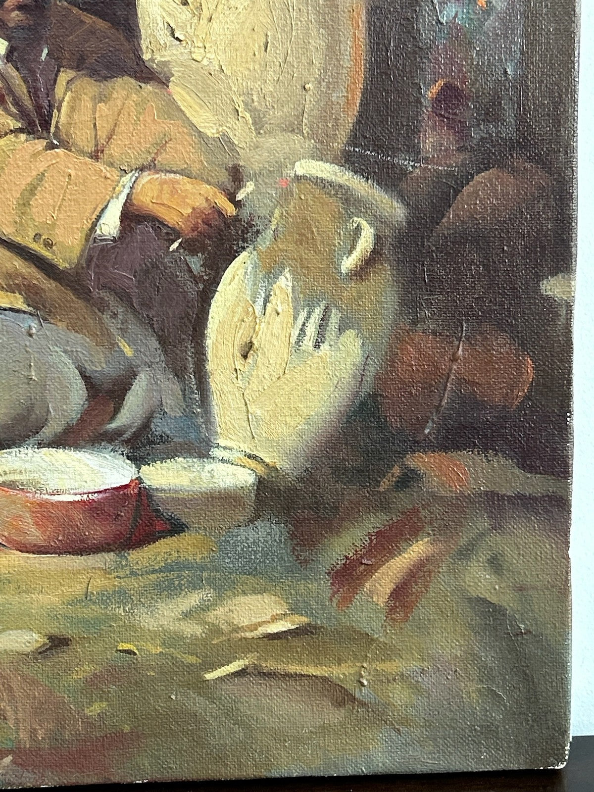 Orientalist Oil Painting Arab Water Seller Among Jars Signed Framed8