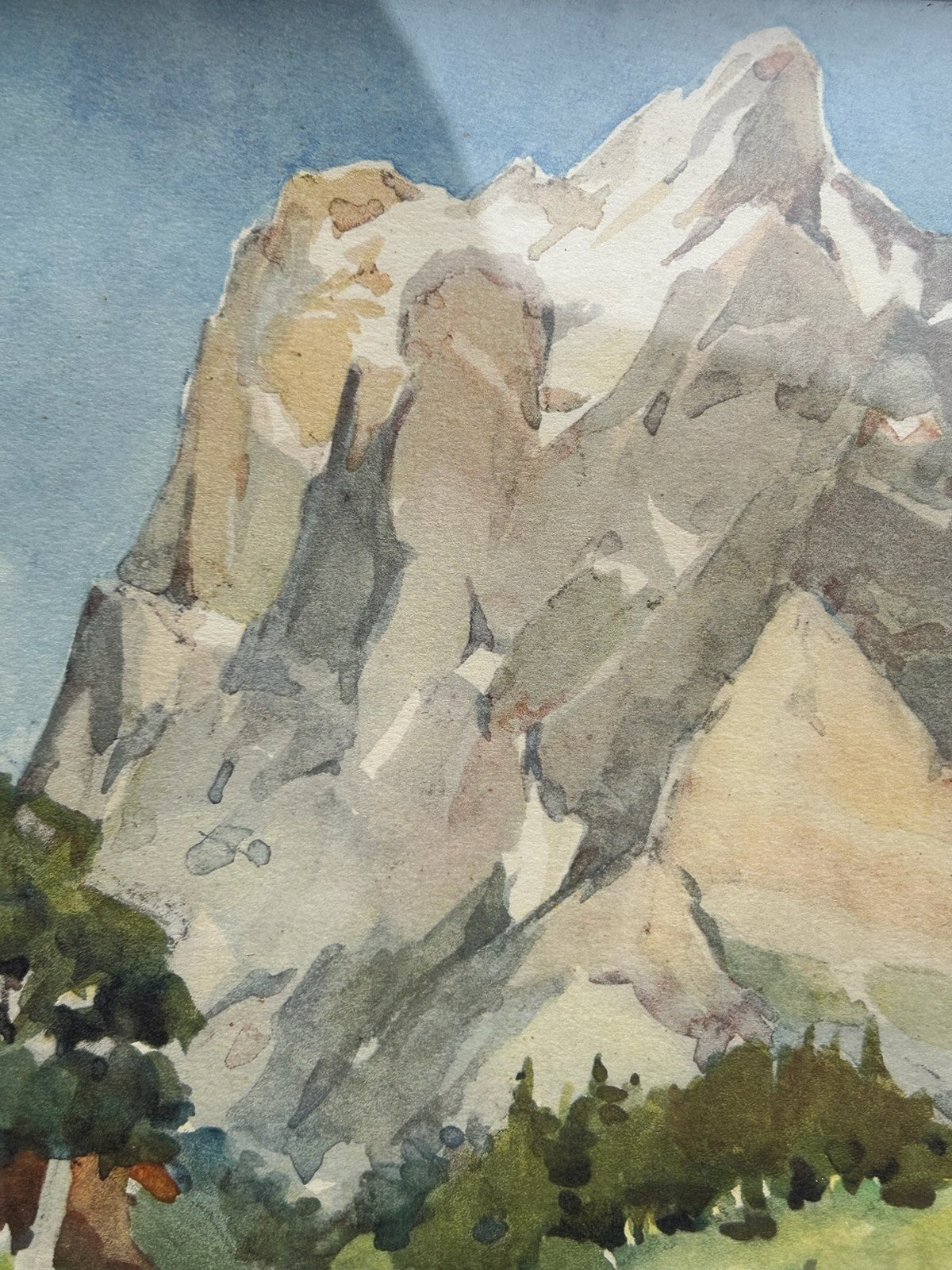 Stehli Freres 1930s Lithograph after A.Marc Chalet Grindelwald Wetterhorn6
