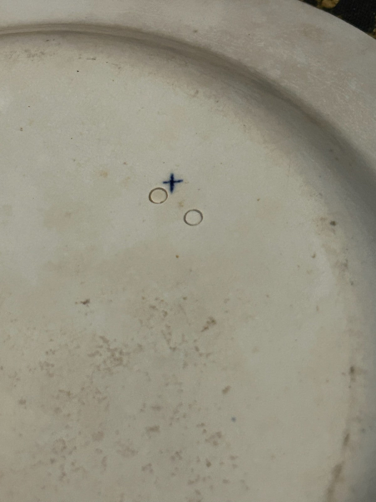 Antique Wedgwood Blue and White Transfer Printed Plate Floral Impressed Mark3