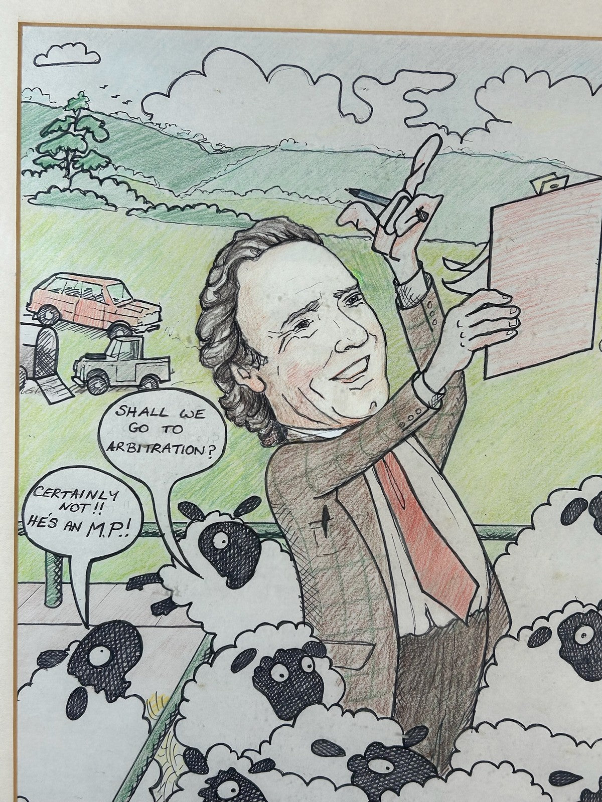 Hilary J Baker 1986 Original Cartoon Prince Charles Sheep Auction Lot 43 Signed2