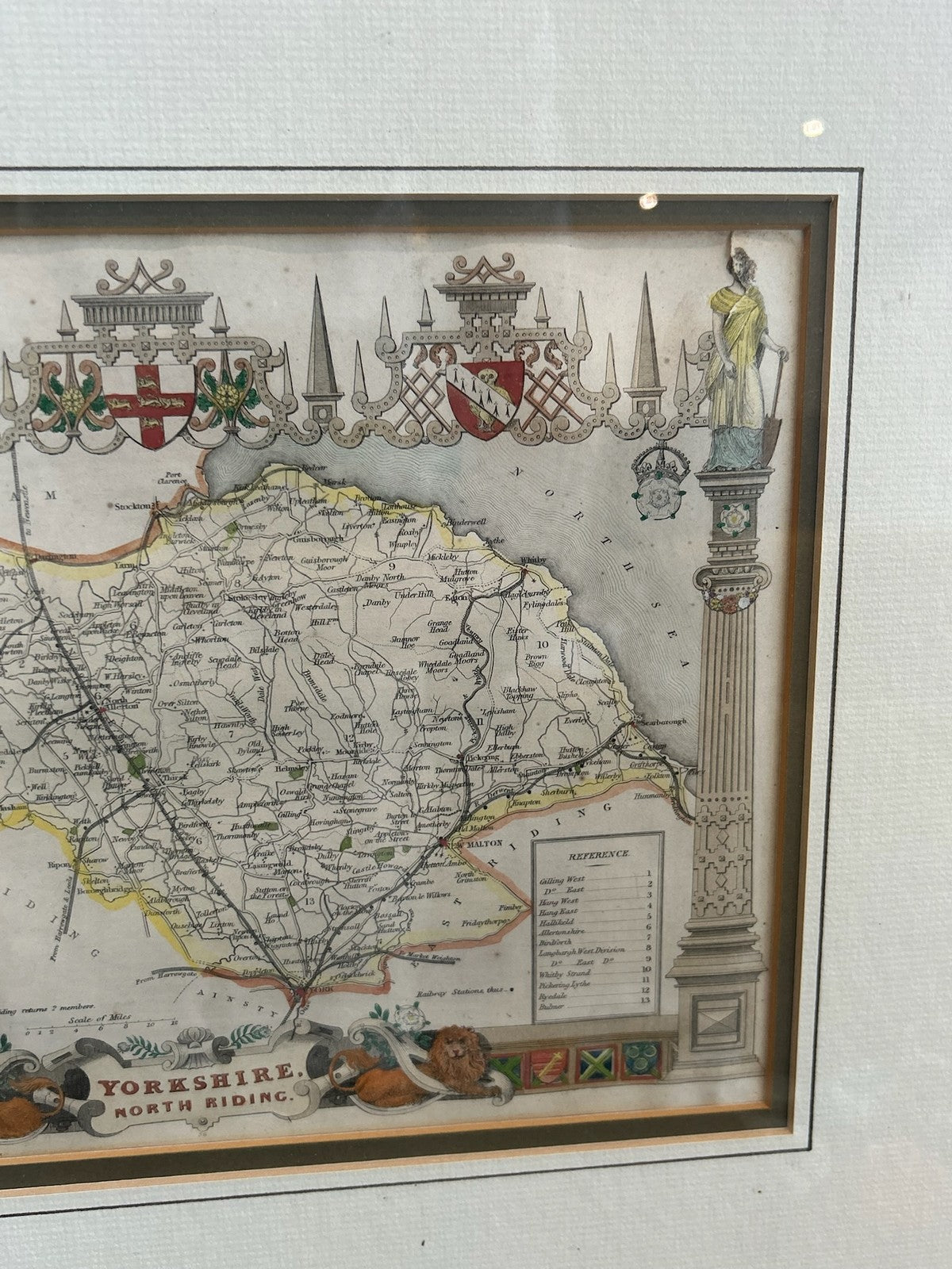 Antique Robert Morden Hand Coloured County Map Engraving Framed3