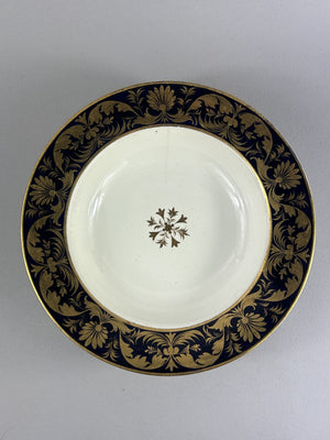 Antique Royal Crown Derby cobalt and gilt soup plate c.1810