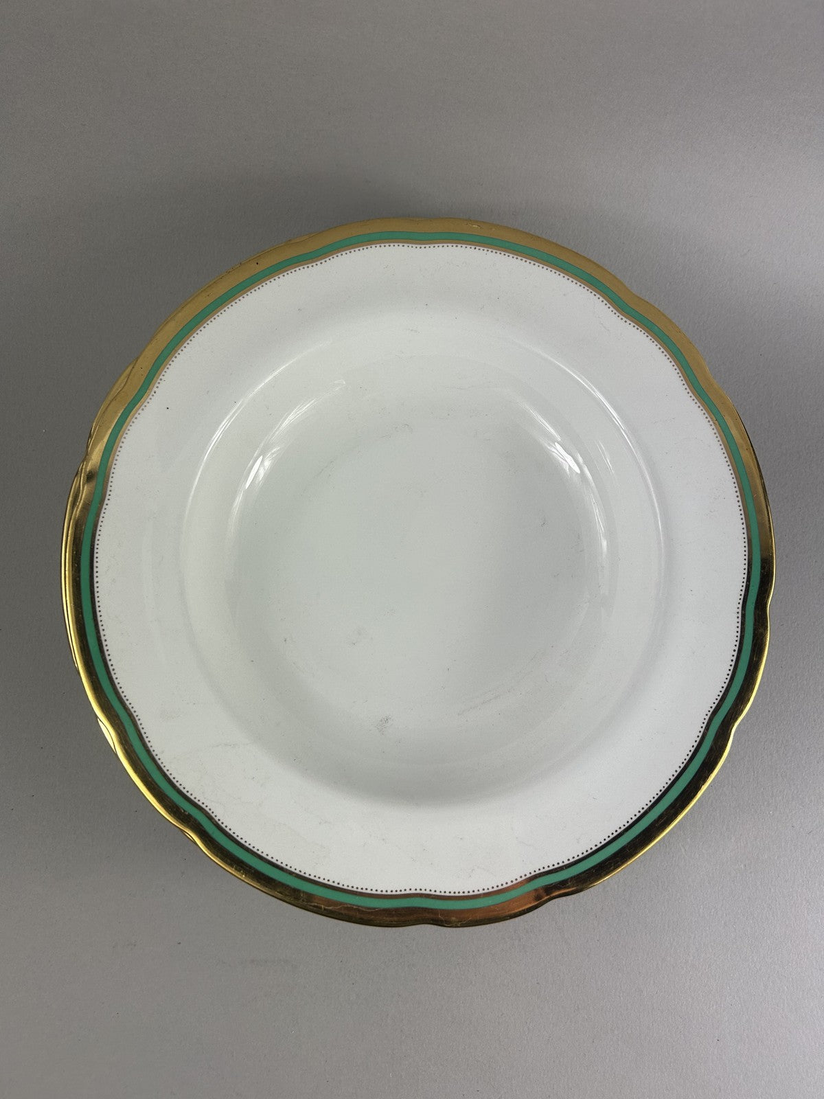 Vintage Spode Embassy Green Rimmed Soup Plates 27cm – Set of Four