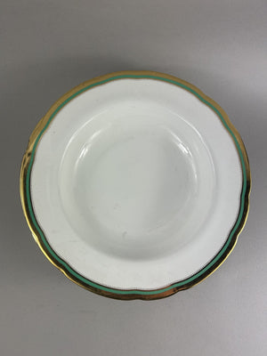 Vintage Spode Embassy Green Rimmed Soup Plates 27cm – Set of Four