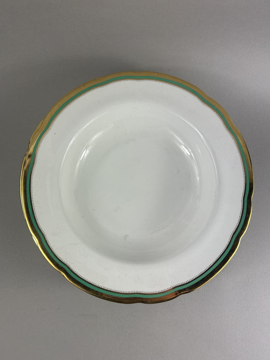 Vintage Spode Embassy Green Rimmed Soup Plates 27cm – Set of Four