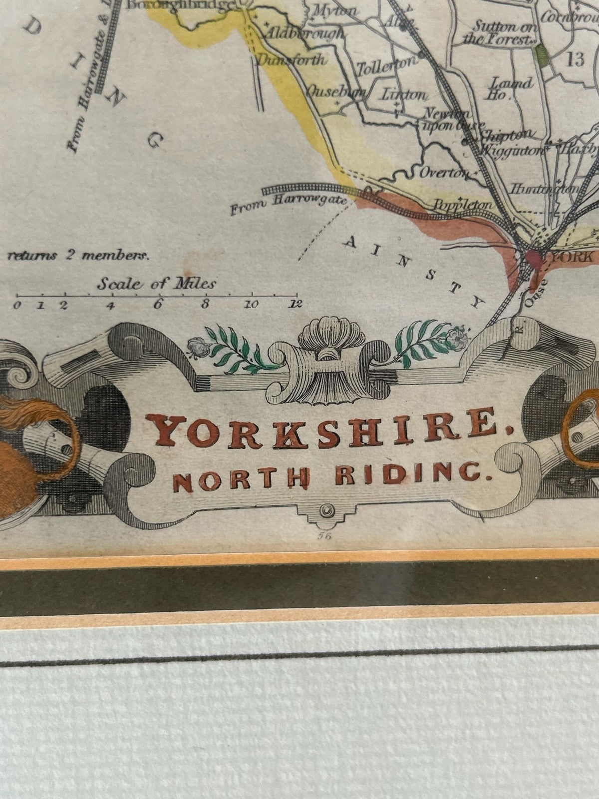 Antique Robert Morden Hand Coloured County Map Engraving Framed8