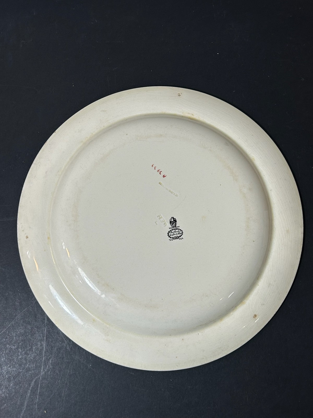 Antique Wedgwood Queens Ware Crested Plate Eagle Laurel Mortlocks 1887 25cm4