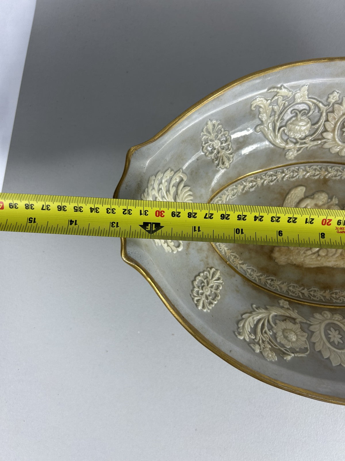 Ridgway 19thC Neoclassical Sprigged Staffordshire Centerpiece Bowl