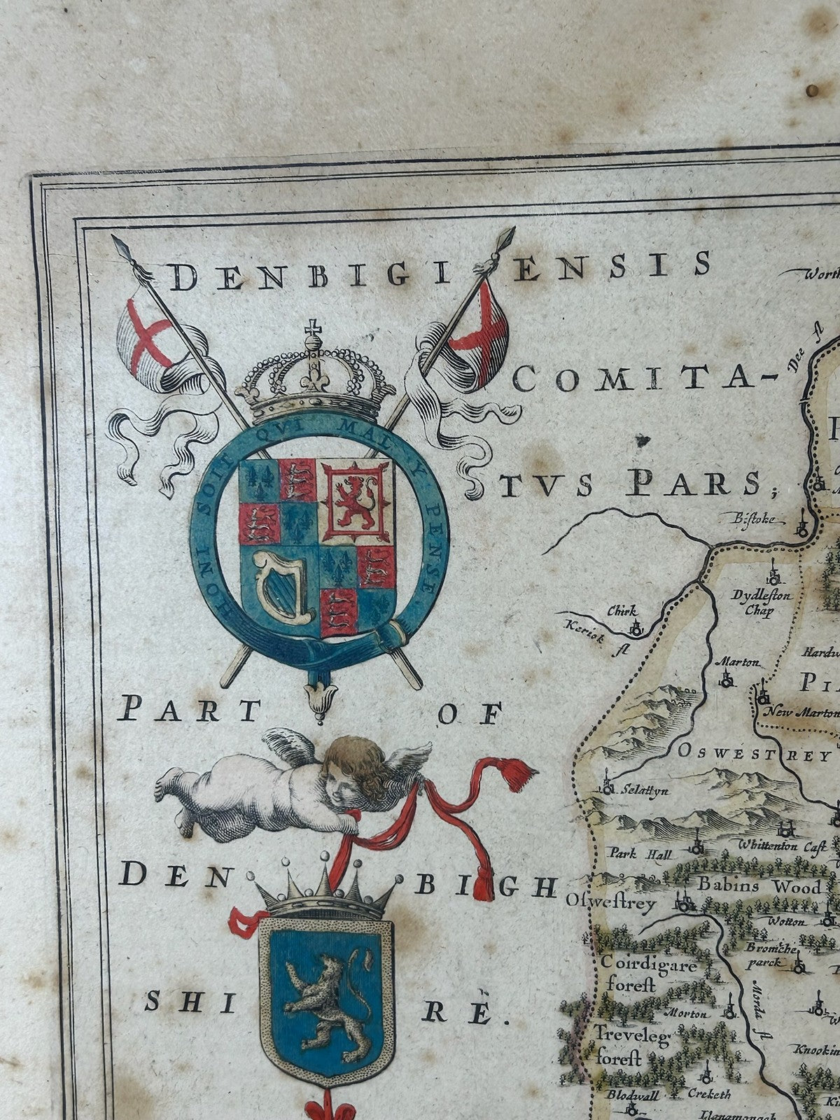 Blaeu Comitatus Salopiensis Shropshire 1645 Antique Map Hand Coloured Framed7