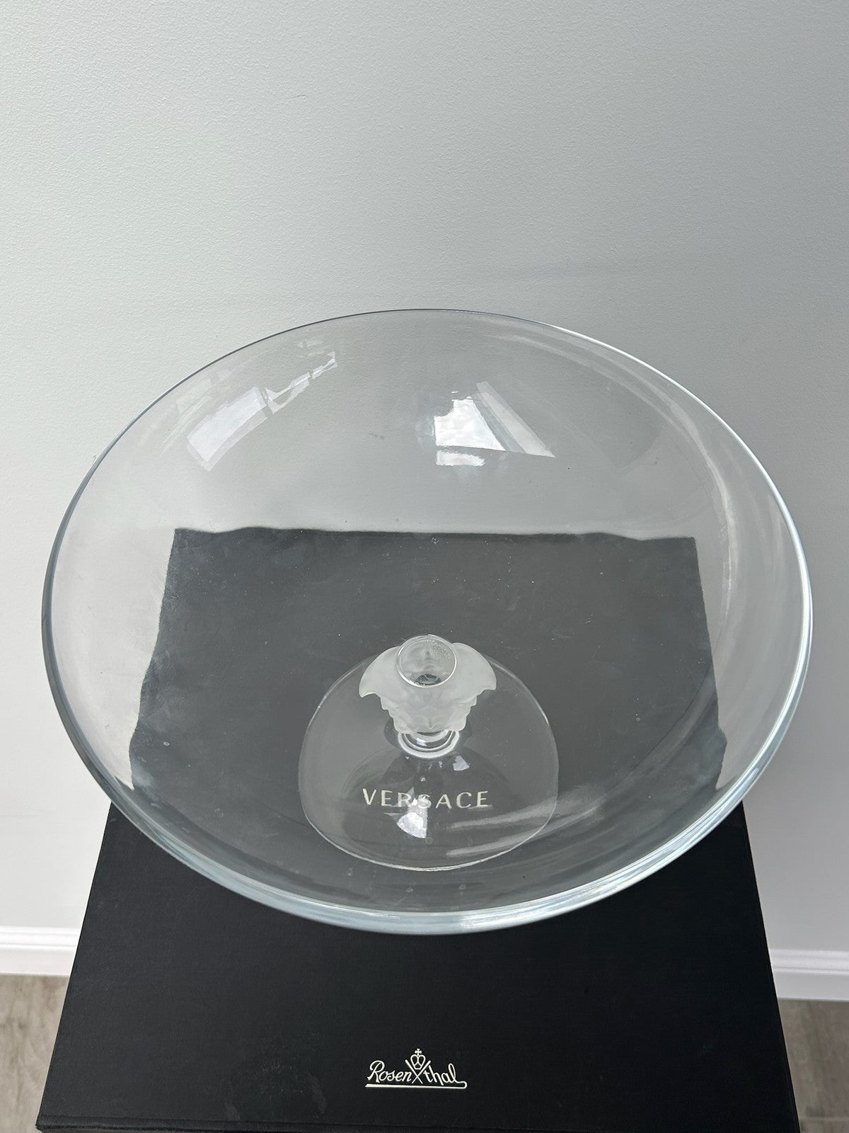 Rosenthal Versace Medusa Lumiere Crystal Footed Bowl Boxed 33cm3