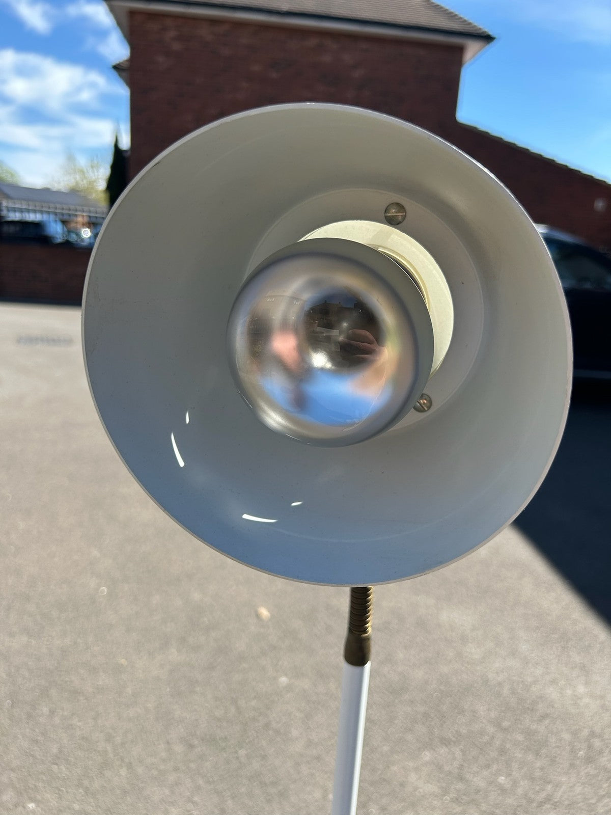 Vintage Belid Floor Lamp Sweden G 222 White Spot Head Flexible Neck Working10