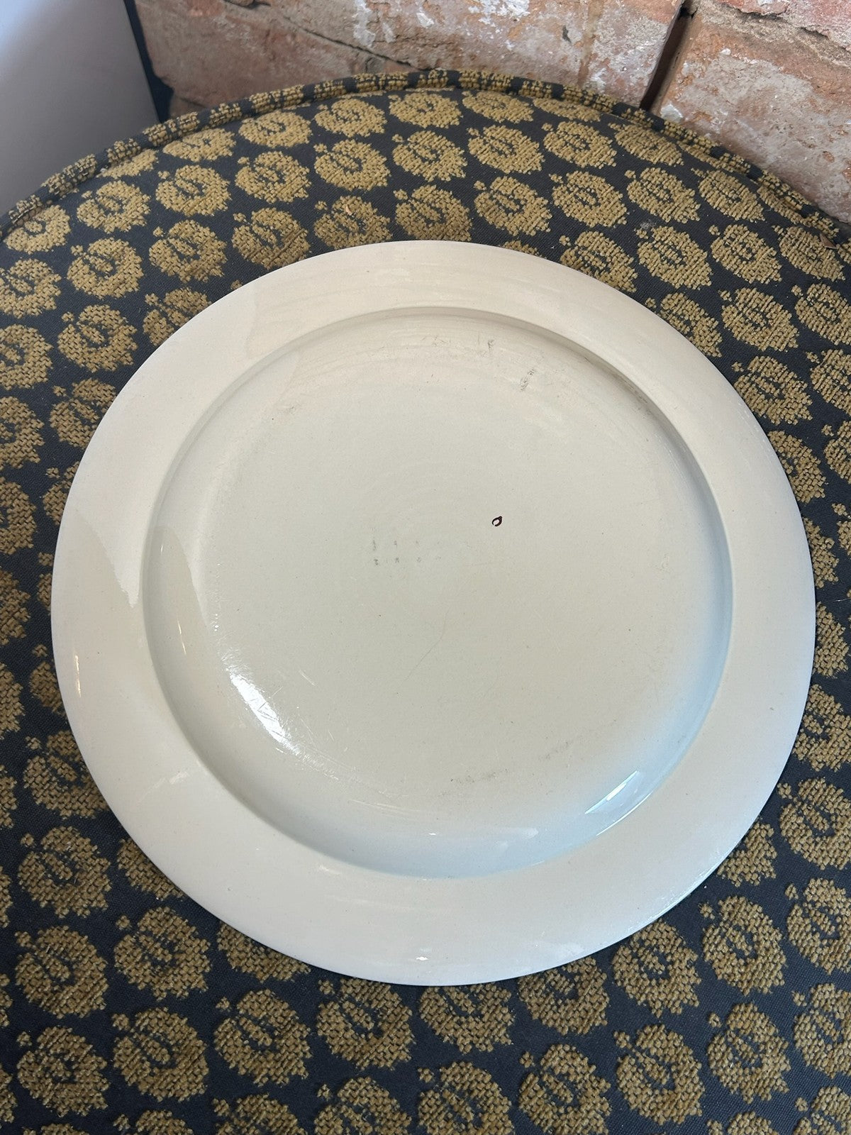 Antique Wedgwood Creamware Plate Brown Leaf Border c1800 Impressed Mark1