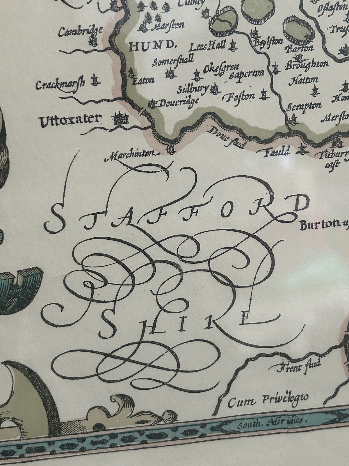 Repro John Speed Darbieshire Described 1610 Derbyshire Map Derby Buxton Framed7