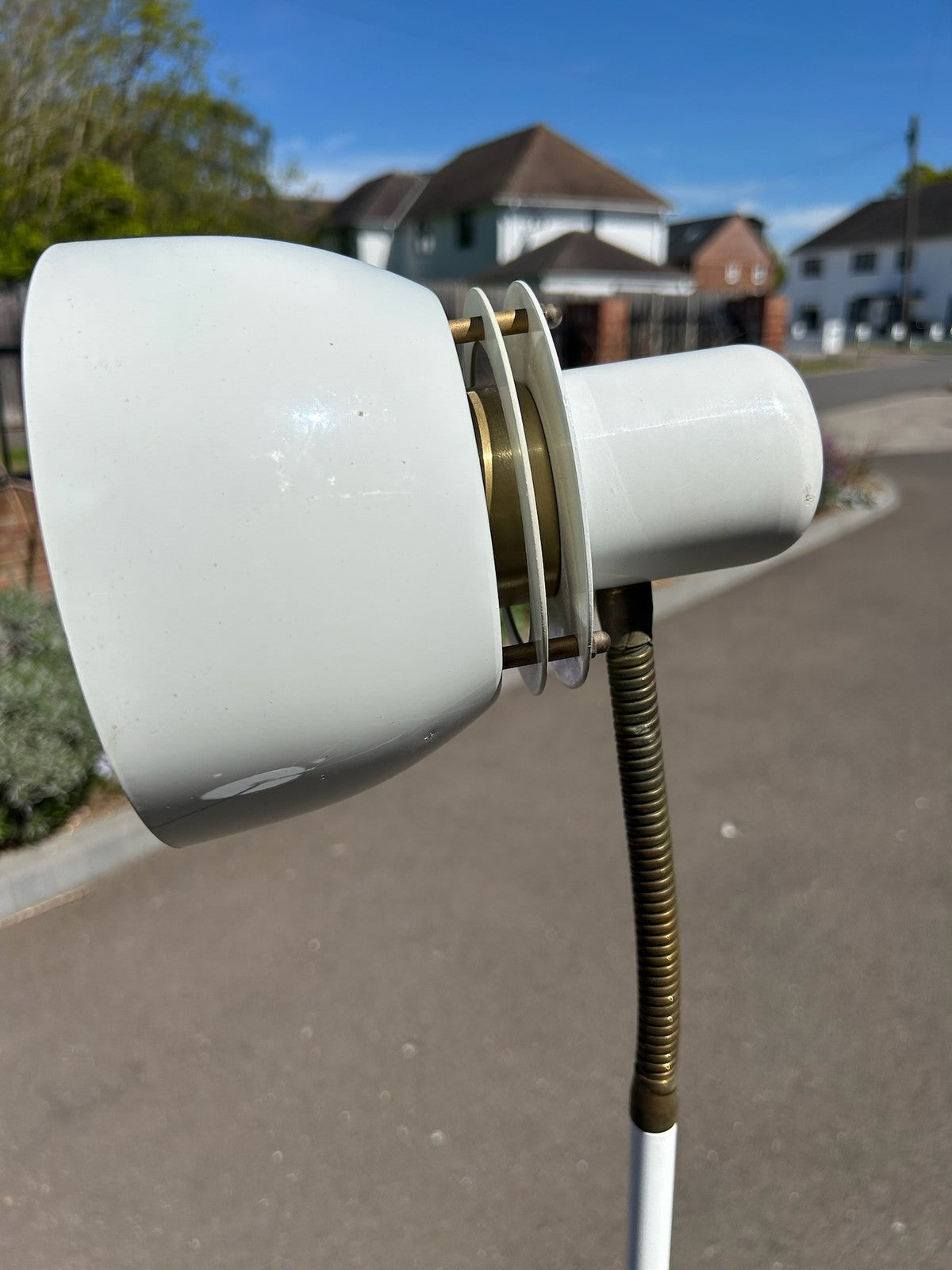 Vintage Belid Floor Lamp Sweden G 222 White Spot Head Flexible Neck Working4