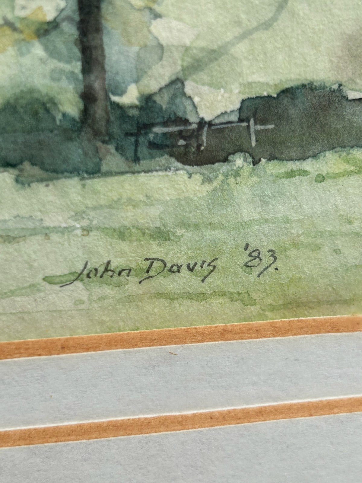 John Davis Watercolour Painting Cathedral Countryside Scene Framed Signed6
