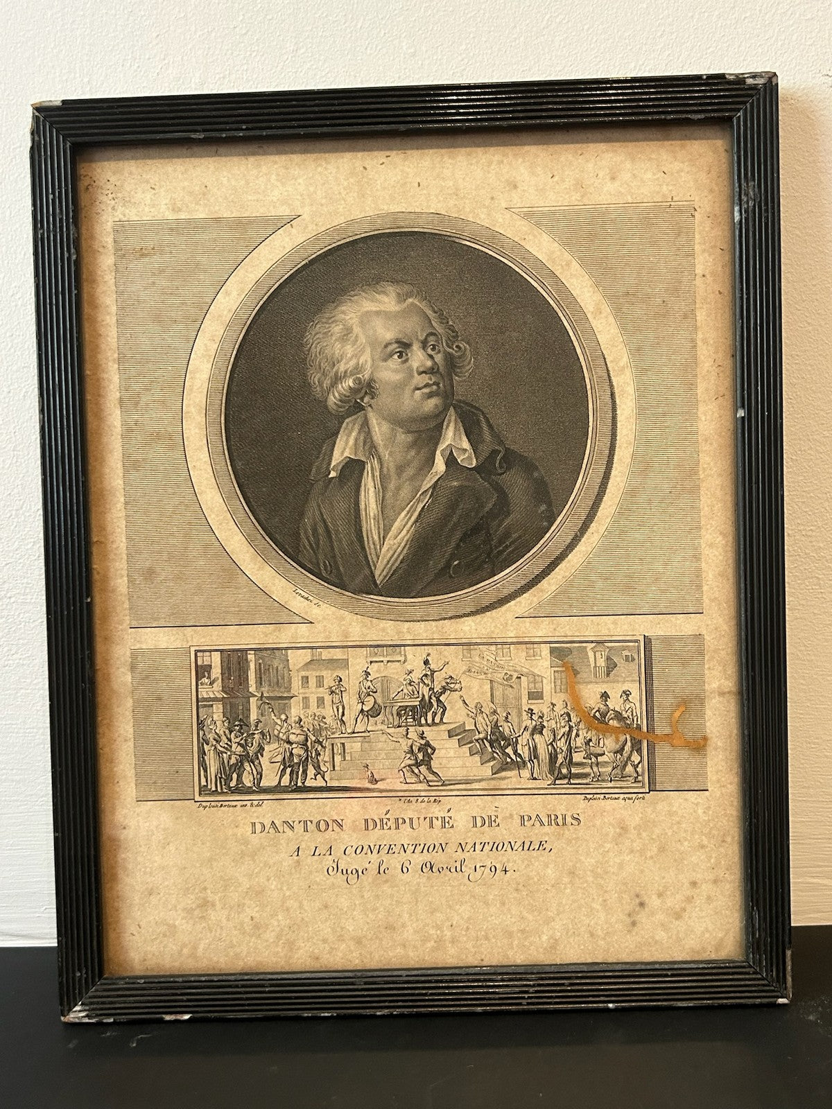 Danton French Revolution Portrait Aquatint Levachez Duplessi Bertaux 1800 Framed0