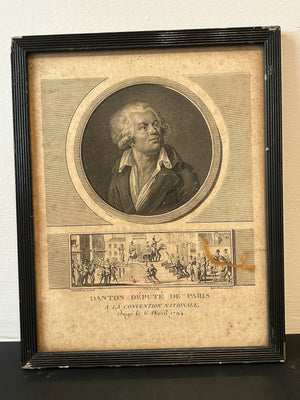 Danton French Revolution Portrait Aquatint Levachez Duplessi Bertaux 1800 Framed