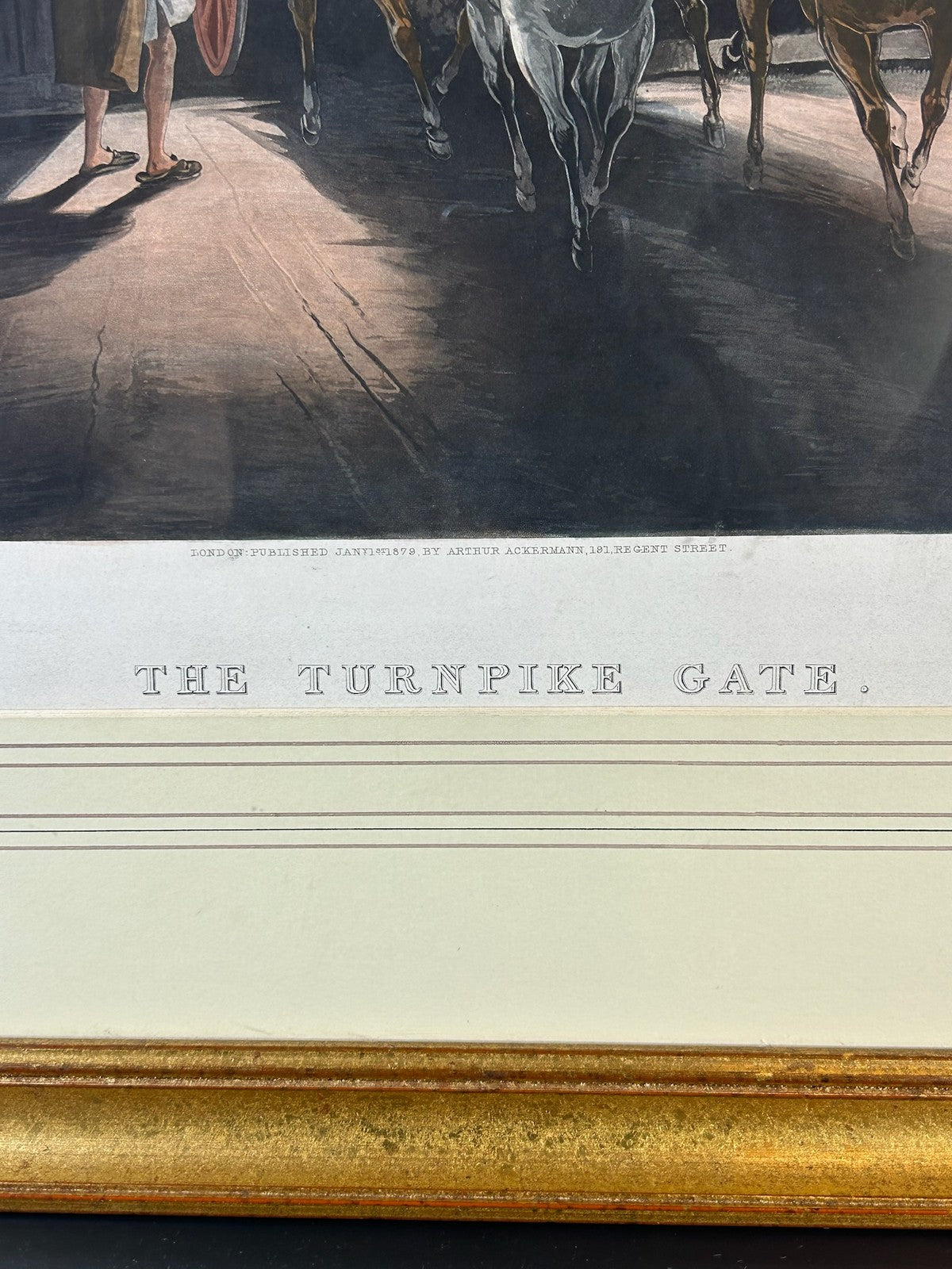 The Turnpike Gate Coaching Aquatint Henderson J Harris Ackermann 1879 Coloured6