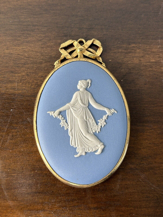 Rare Large Wedgwood Dancing Hours Jasper Medallion Pendant