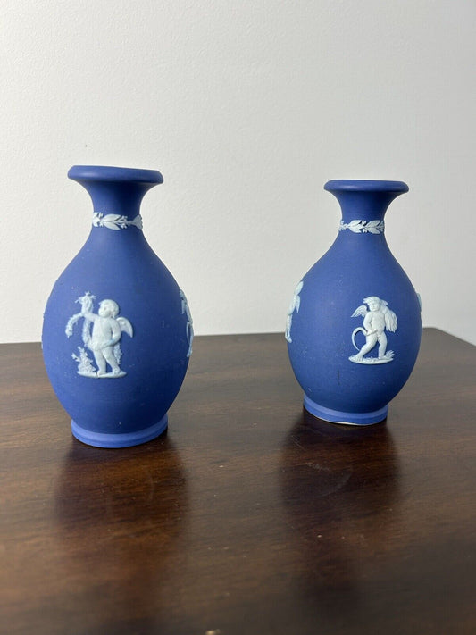 Wedgwood Jasperware Bud Vase Paid Blue Jasperware