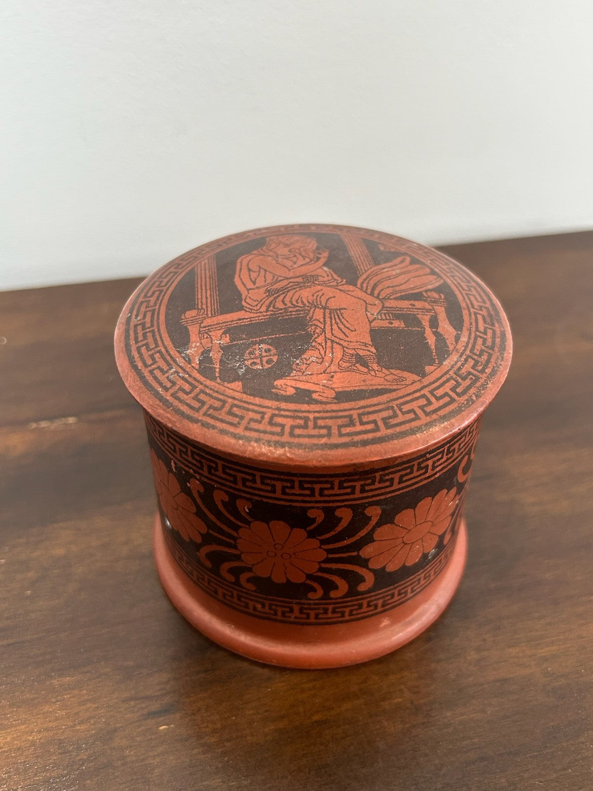 Antique Victorian Papier Mache Box Greek Revival Etruscan Style c.184070 Englis4