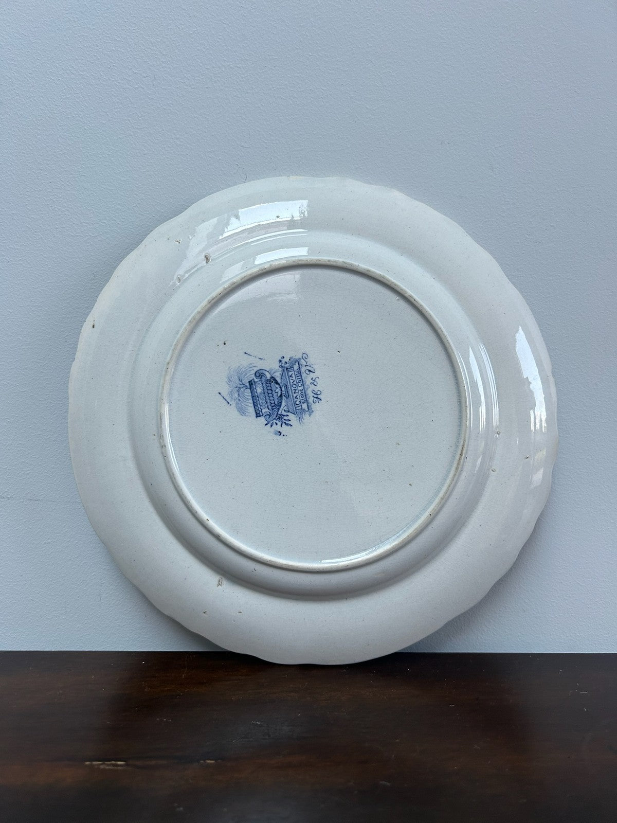 Antique Staffordshire Canova Plate Thomas Mayer Blue White Transferware c18306