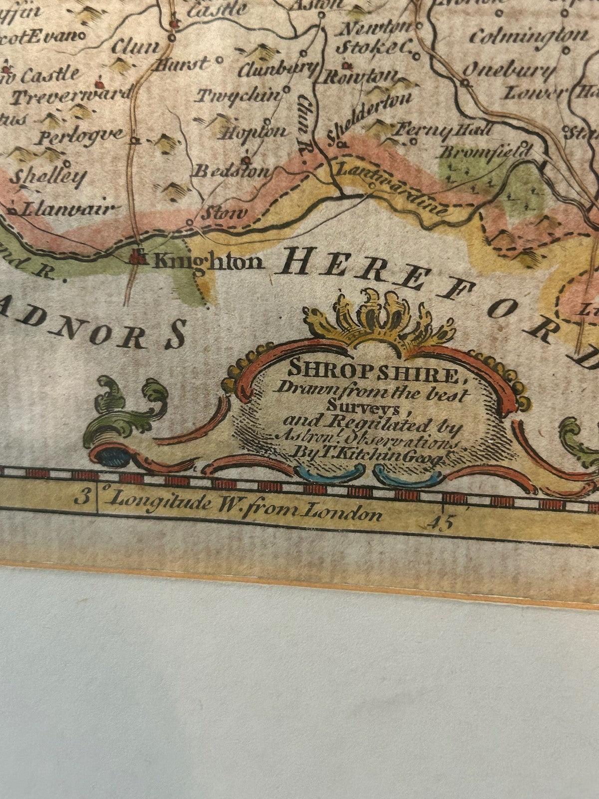 Thomas Kitchin Shropshire Antique County Map c1786 Hand Coloured Framed5