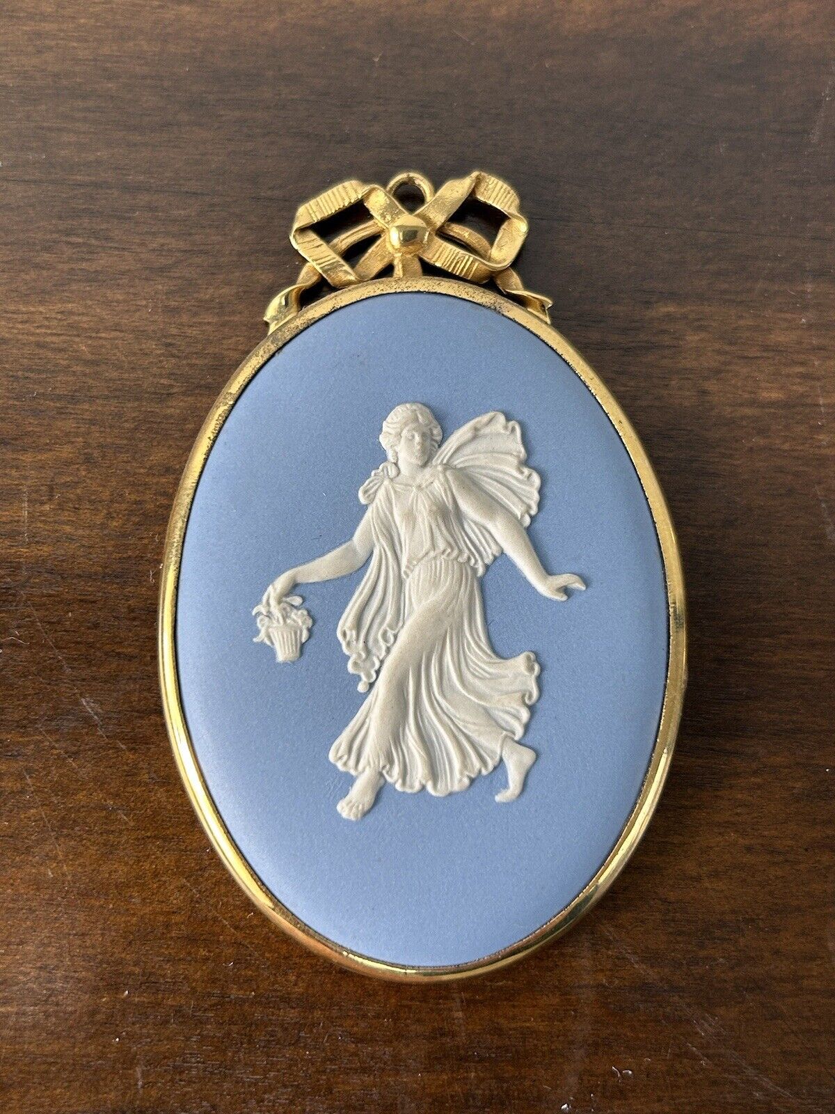 Rare Large Wedgwood Dancing Hours Jasper Medallion Pendant