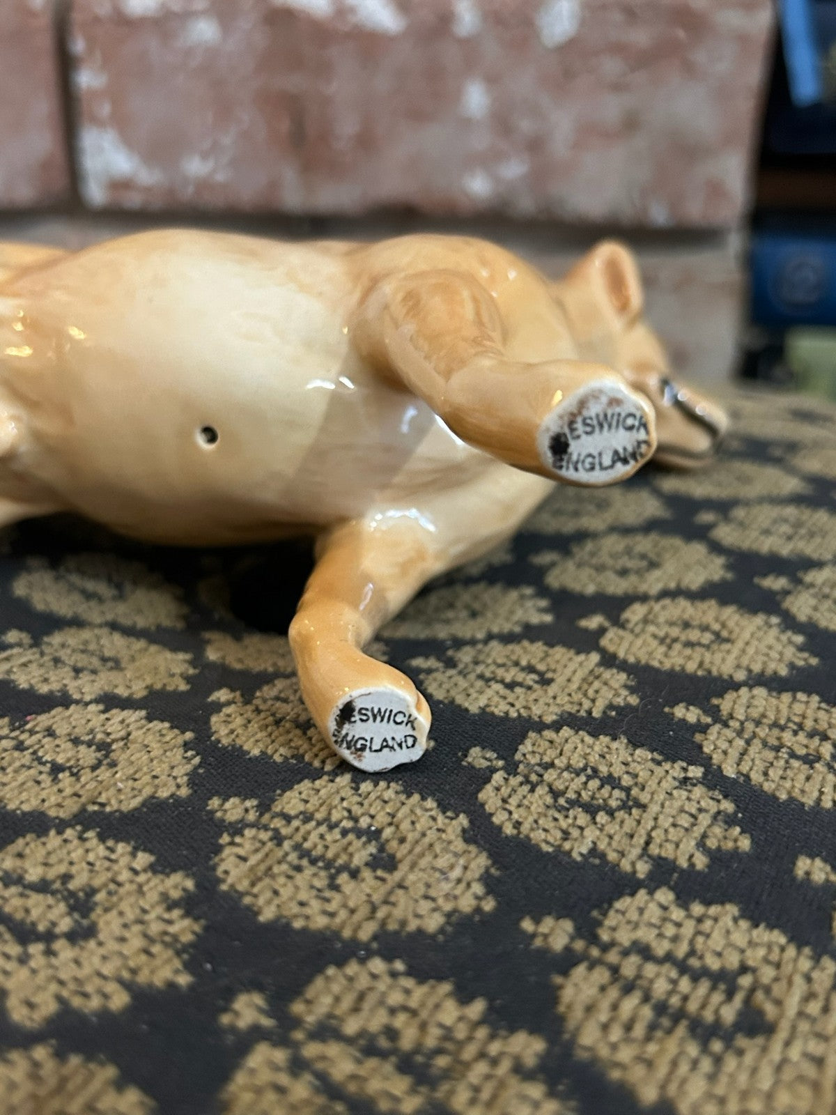 Beswick Yellow Labrador Dog Figure Gloss Ceramic Standing Marked Beswick2