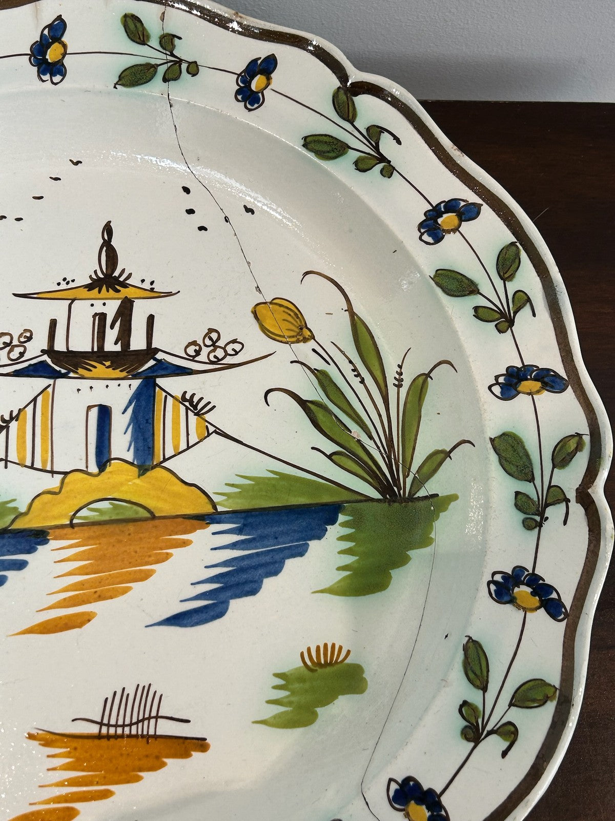 Antique Cambrian Pottery Swansea Coles Haynes Chinoiserie Dish c.1790 Welsh2