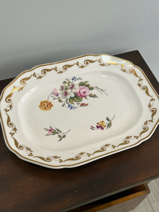 Antique Copeland Garrett Late Spode Felspar Porcelain Platter Hand Painted Flora0