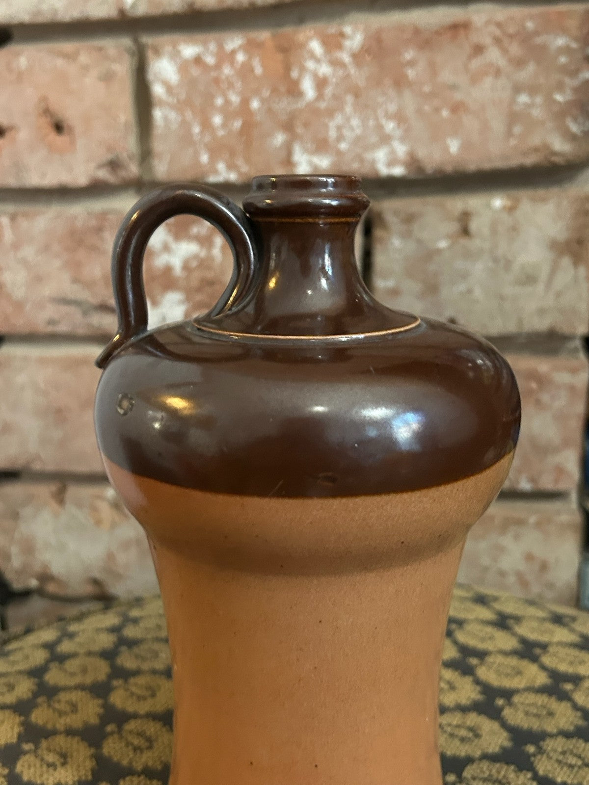 Royal Doulton Lambeth Two Tone Salt Glaze Stoneware Flagon Merchant Stamp3