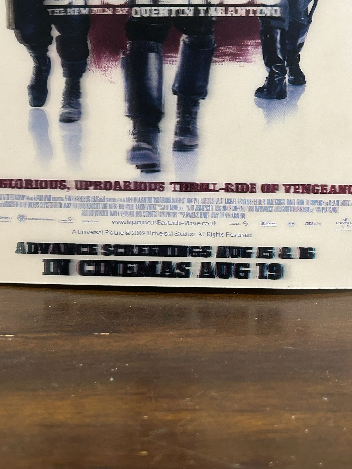 Inglourious Basterds Original 3D Advance Screening Poster 2009 Rare UK8