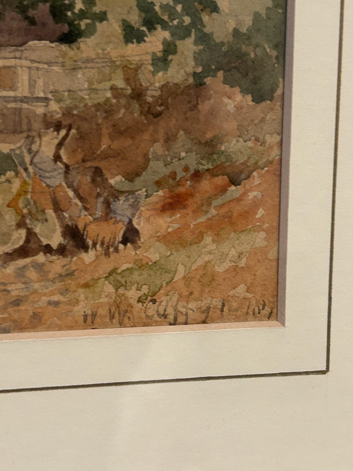 W.W. Caffyn Original Watercolour Angler on the River Ouse Sussex 1878 Framed8