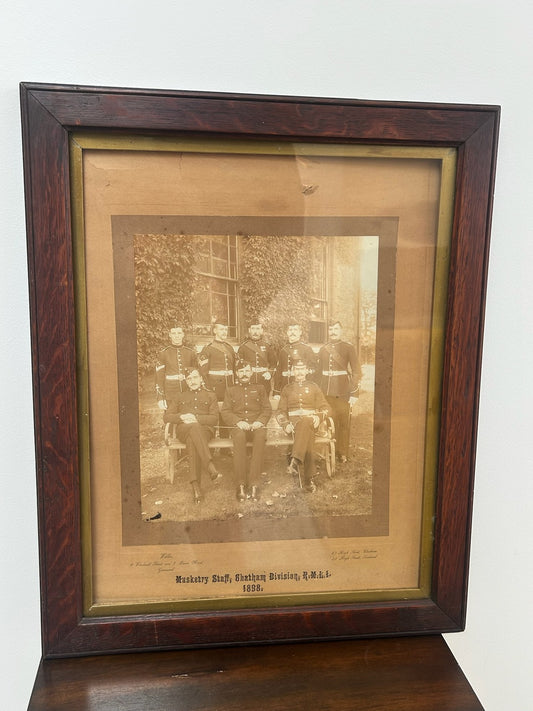 Antique 1896 Royal Marines RMLI Chatham Group Photograph Framed0