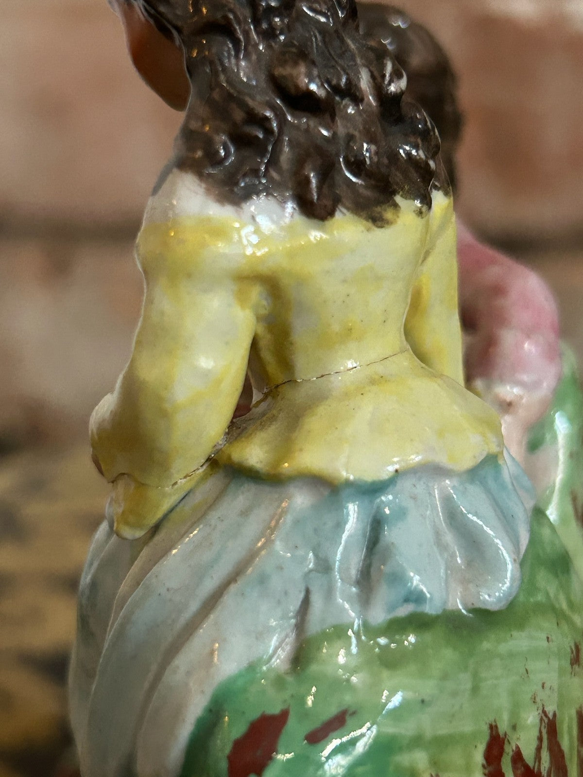 Antique Continental Porcelain Figural Group Courting Couple Flower Encrusted17
