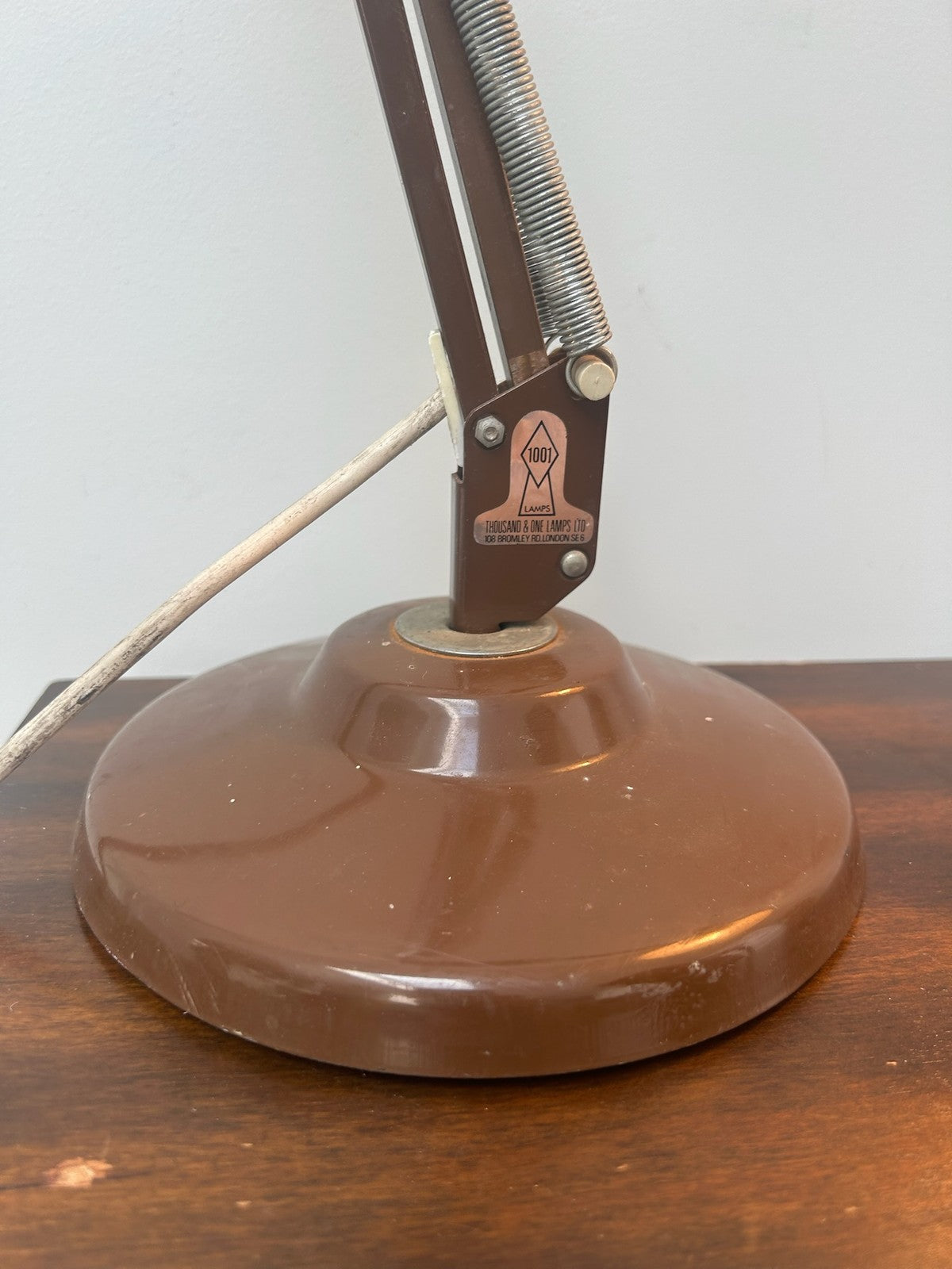 Vintage Thousand & One Lamps 1001 Anglepoise Style Desk Lamp Brown 1970s 75cm1