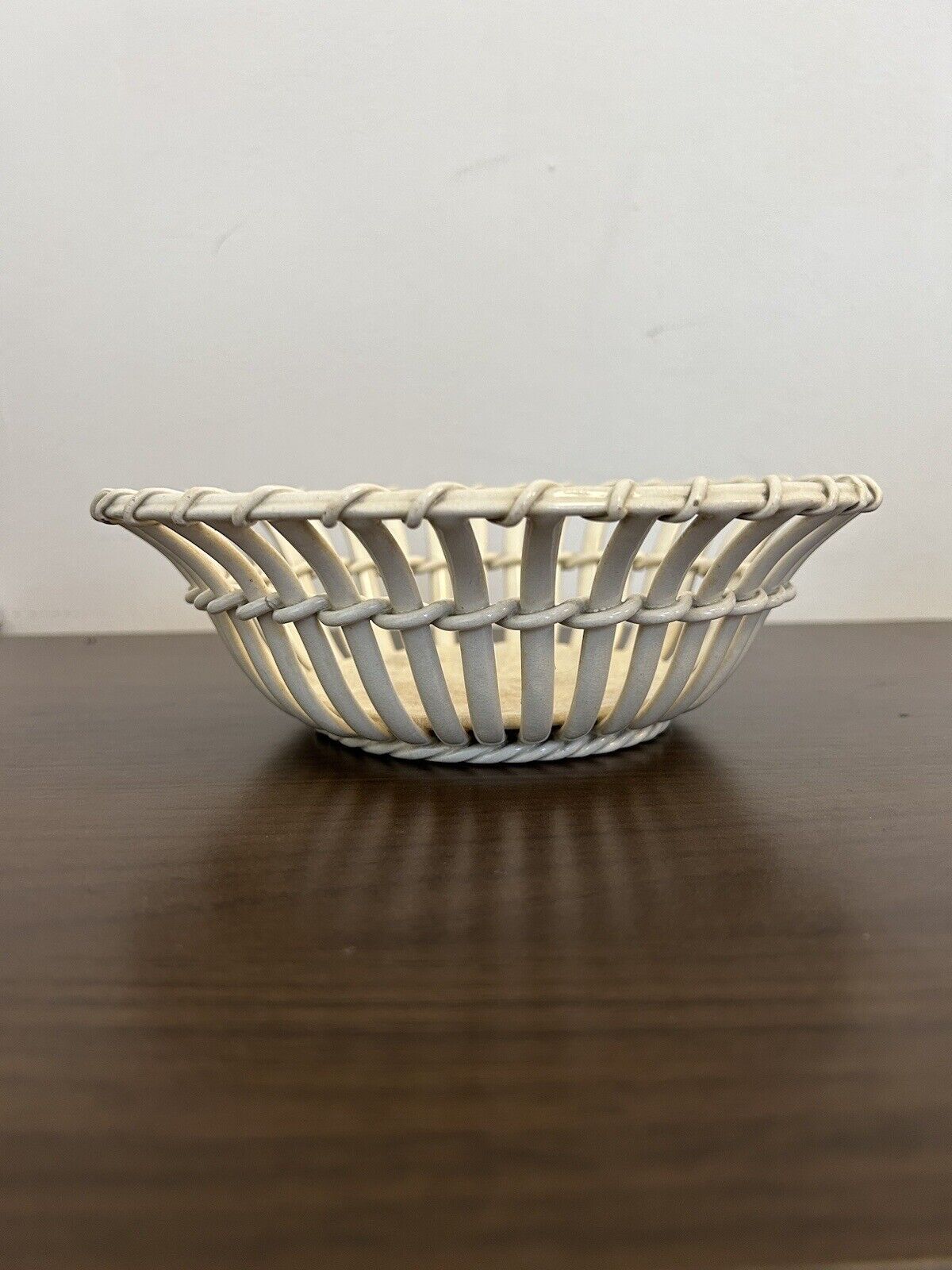 Antique Wedgwood Creamware Basket Weave Bowl - 19th Century