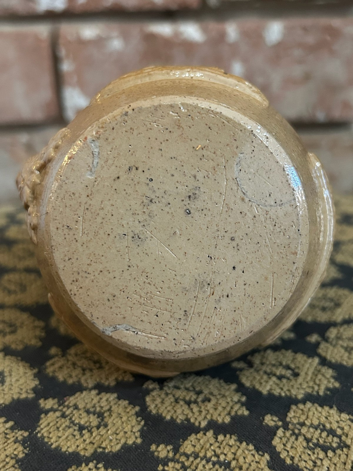 Antique Brown Salt Glaze Stoneware Jug Sprigged Hunting Relief Doulton Style4