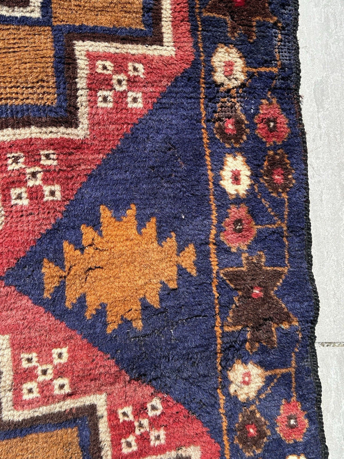 Antique Turkish Anatolian Hand Knotted Wool Rug 131x84cm Tribal Geometric 8