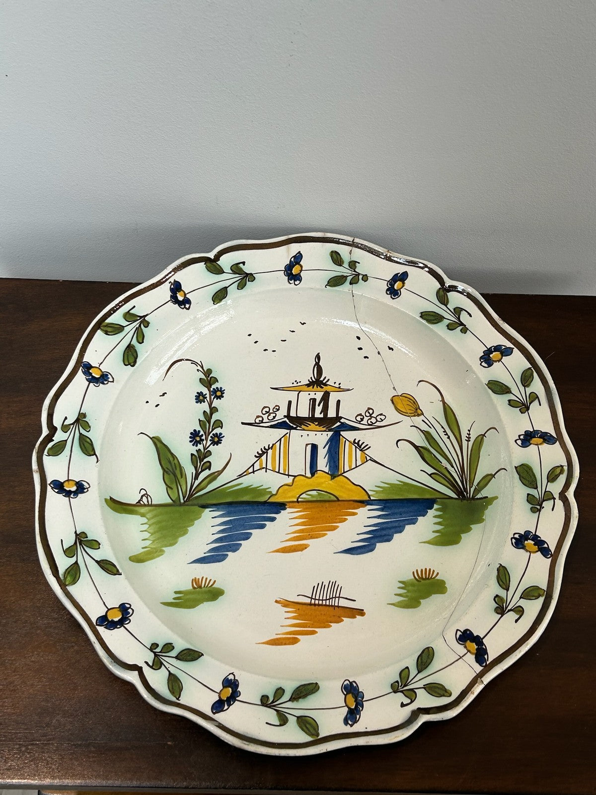 Antique Cambrian Pottery Swansea Coles Haynes Chinoiserie Dish c.1790 Welsh0