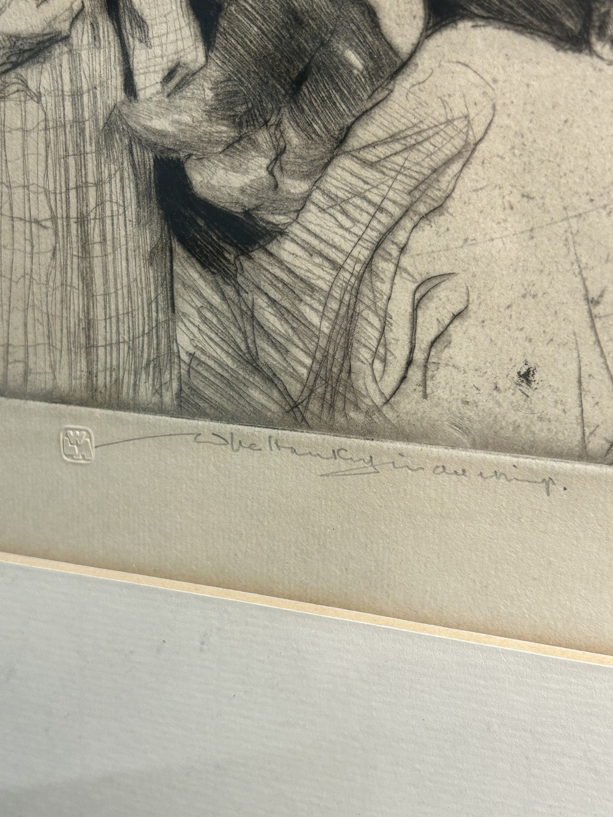 William LeeHankey — Drypoint Etching — Mother and Two Children4