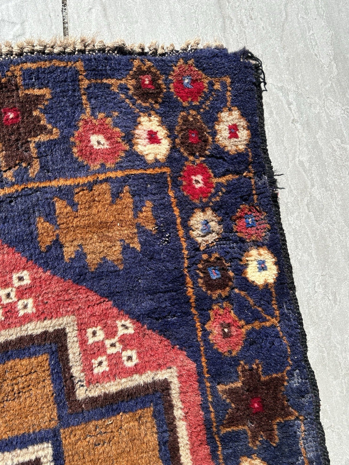 Antique Turkish Anatolian Hand Knotted Wool Rug 131x84cm Tribal Geometric 7