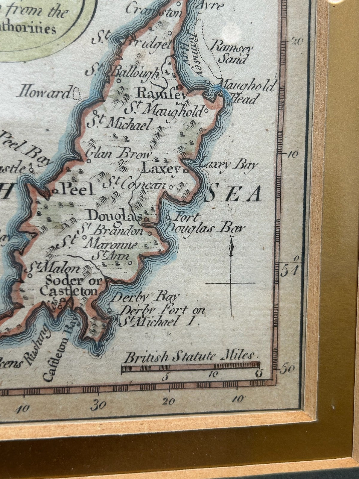 Thomas Kitchin Antique Map Isle of Man c1764 Hand Coloured Framed2