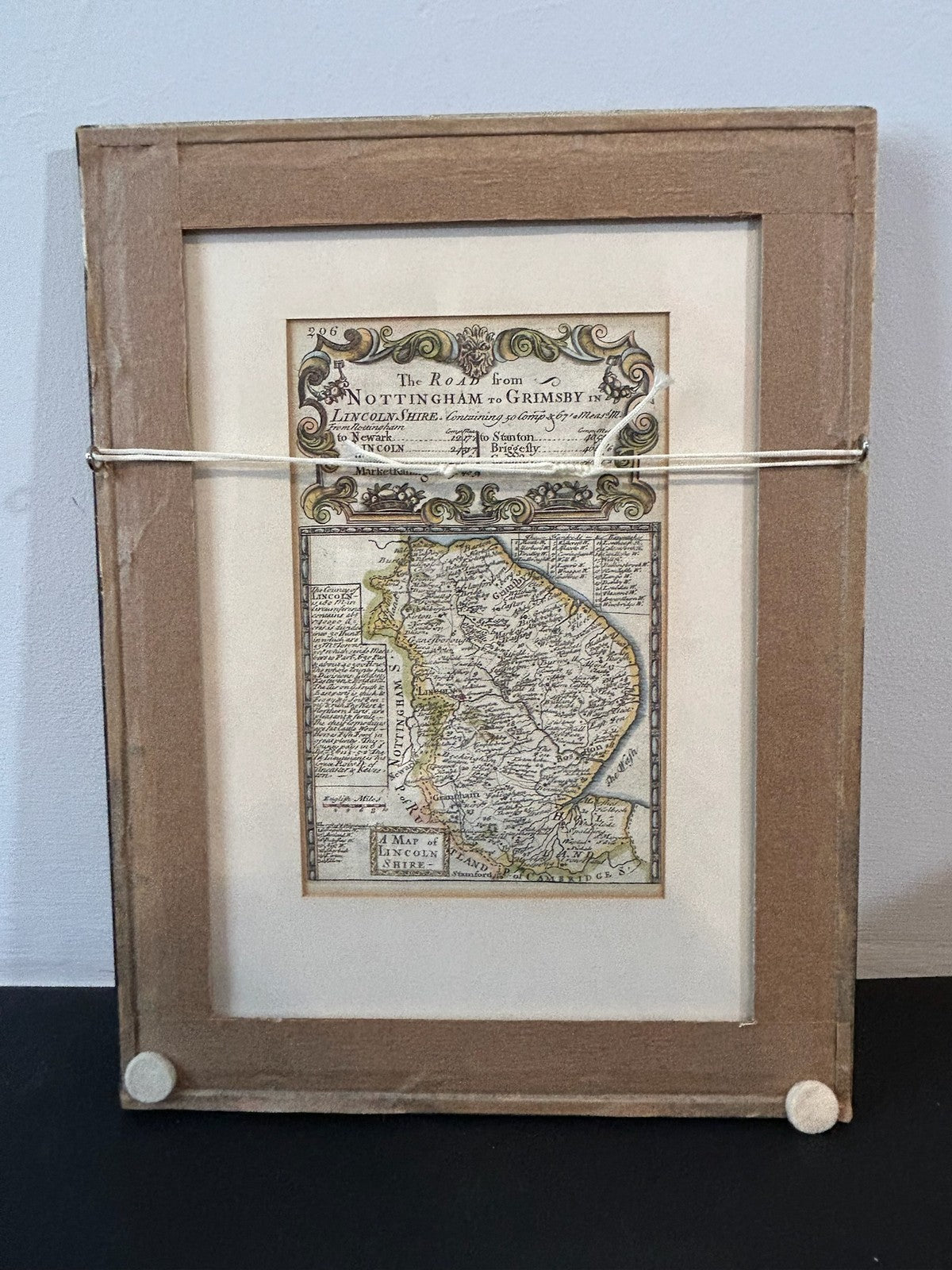 Owen Bowen Britannia Depicta Road Nottingham to Grimsby Lincolnshire Map c17201