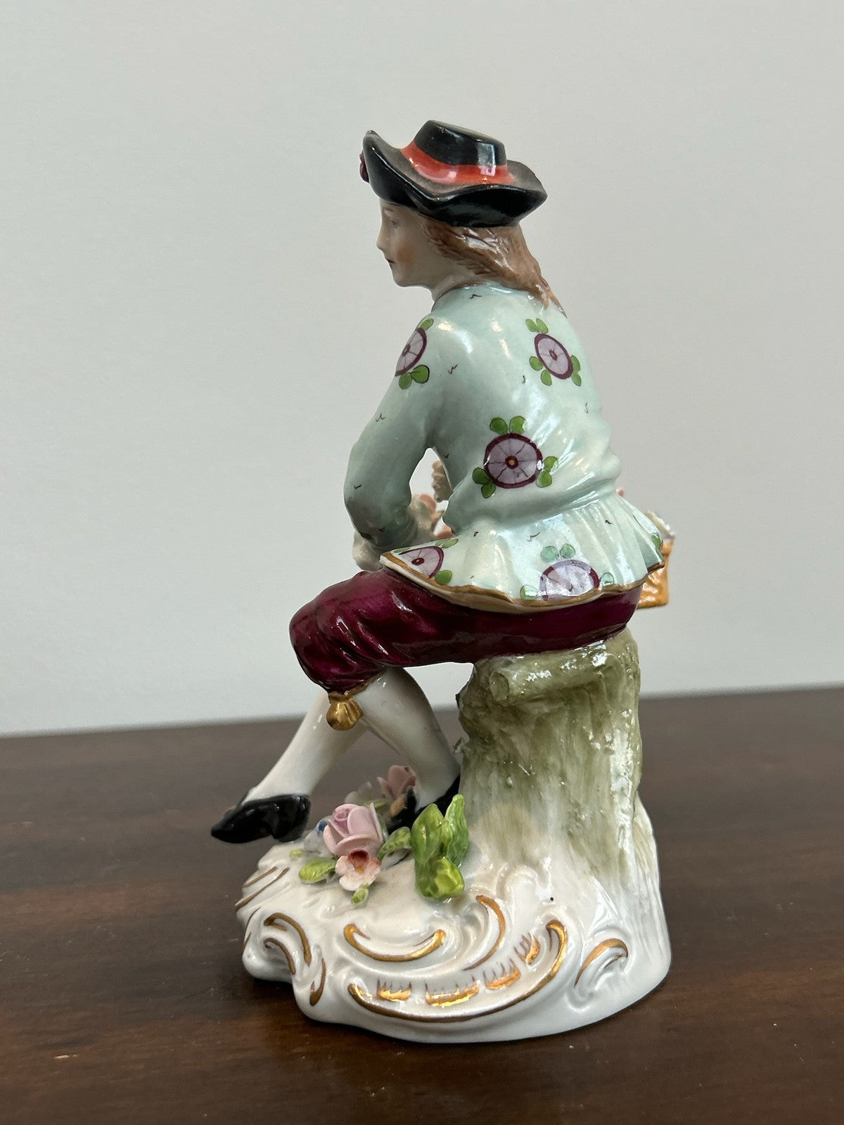 Pair Continental Dresden Style Porcelain Figures Courting Couple7