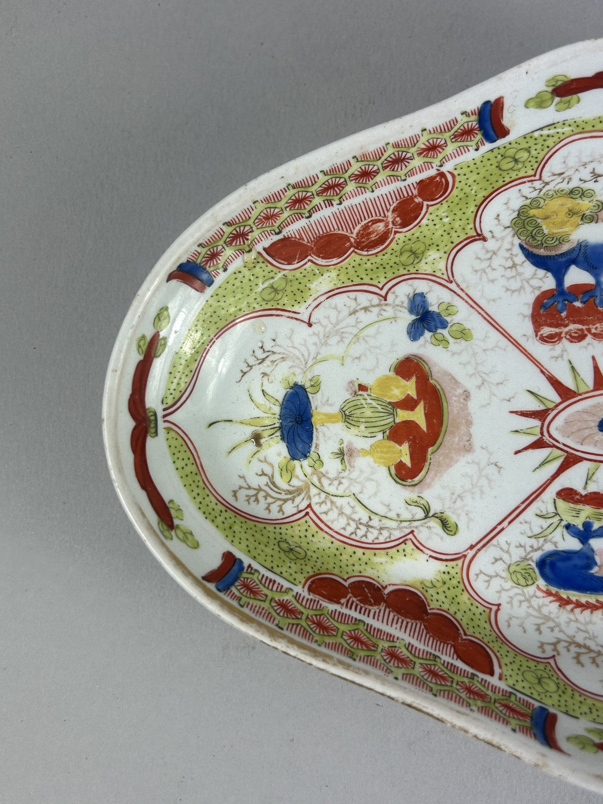 Rare 18th Century Worcester Dragon Compartment Serving Dish 27cm