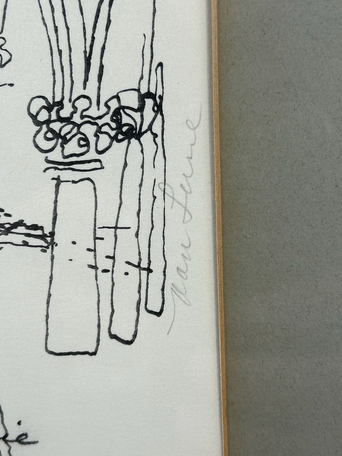Nan Lurie Original Signed Pen & Ink Drawing Figures Architecture WPA Artist3