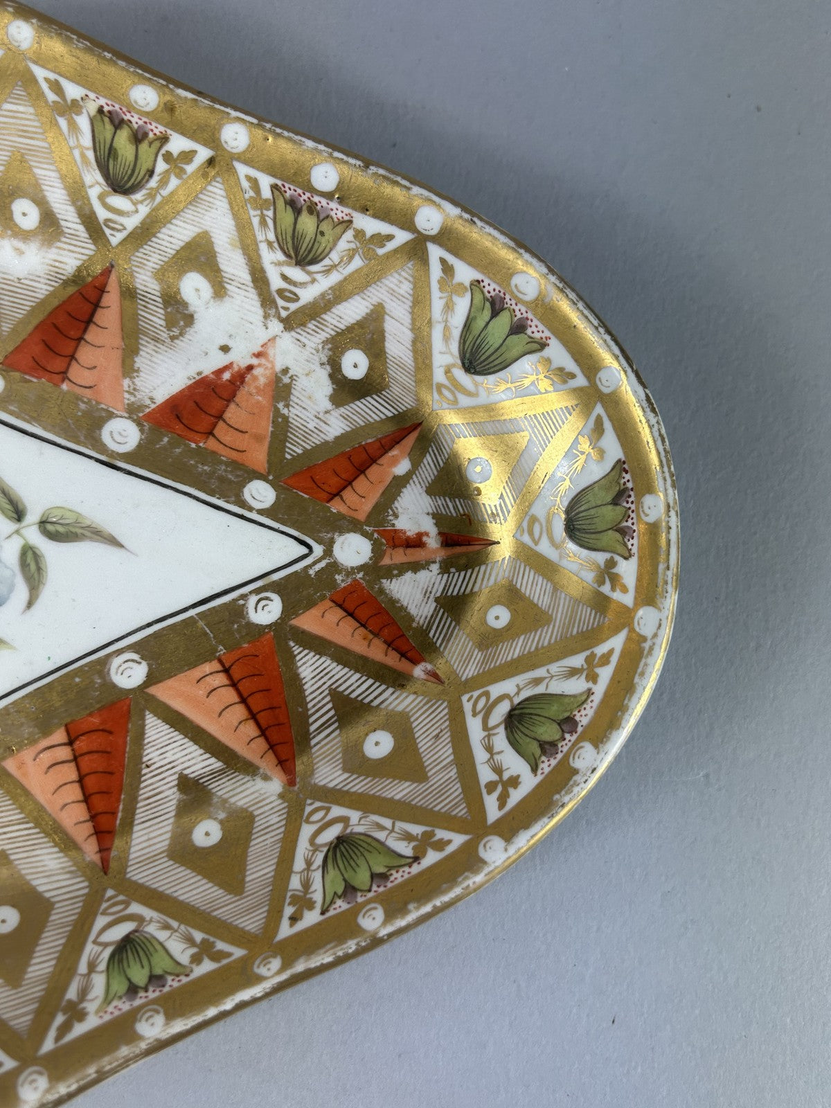 18th Century Worcester Gilt Red Porcelain Serving Dish 27cm